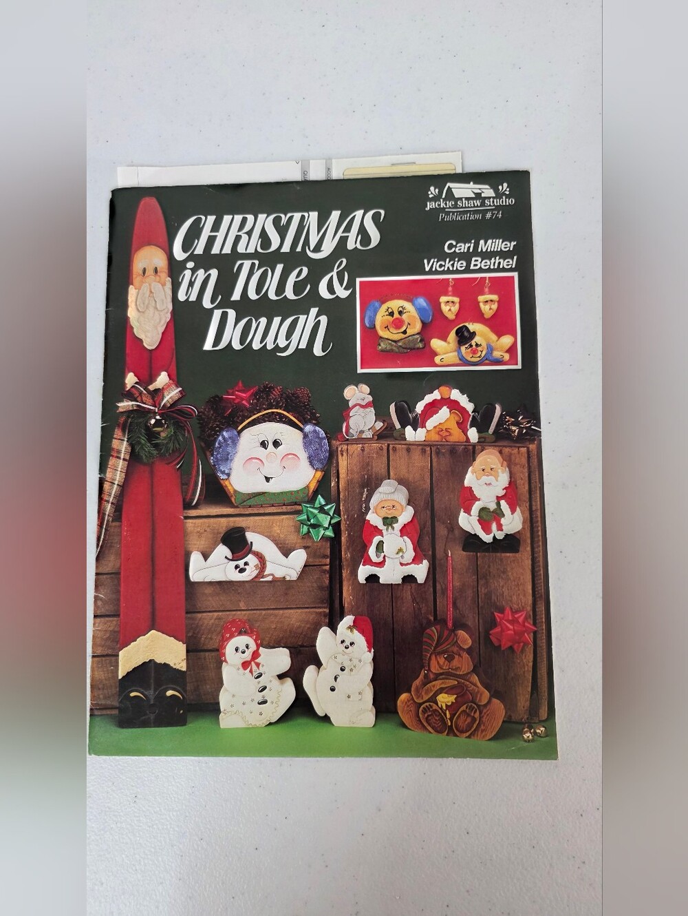 Jackie Shaw Studio "Christmas in Tole & Dough" Holiday Craft Book Vintage 1990